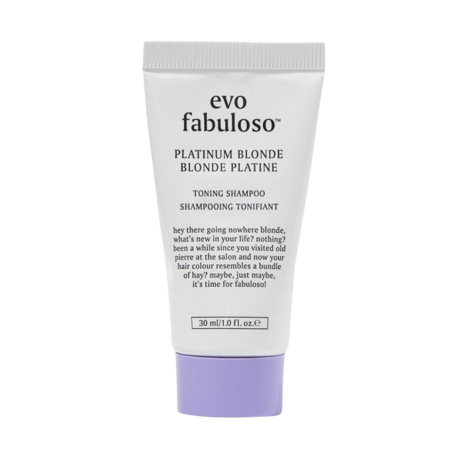 evo Fabuloso Platinum Blonde Toning Shampoo 30 ml