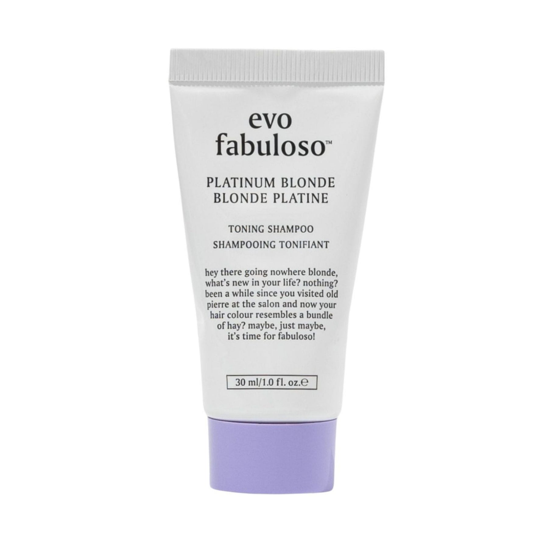 evo Fabuloso Platinum Blonde Toning Shampoo 30 ml