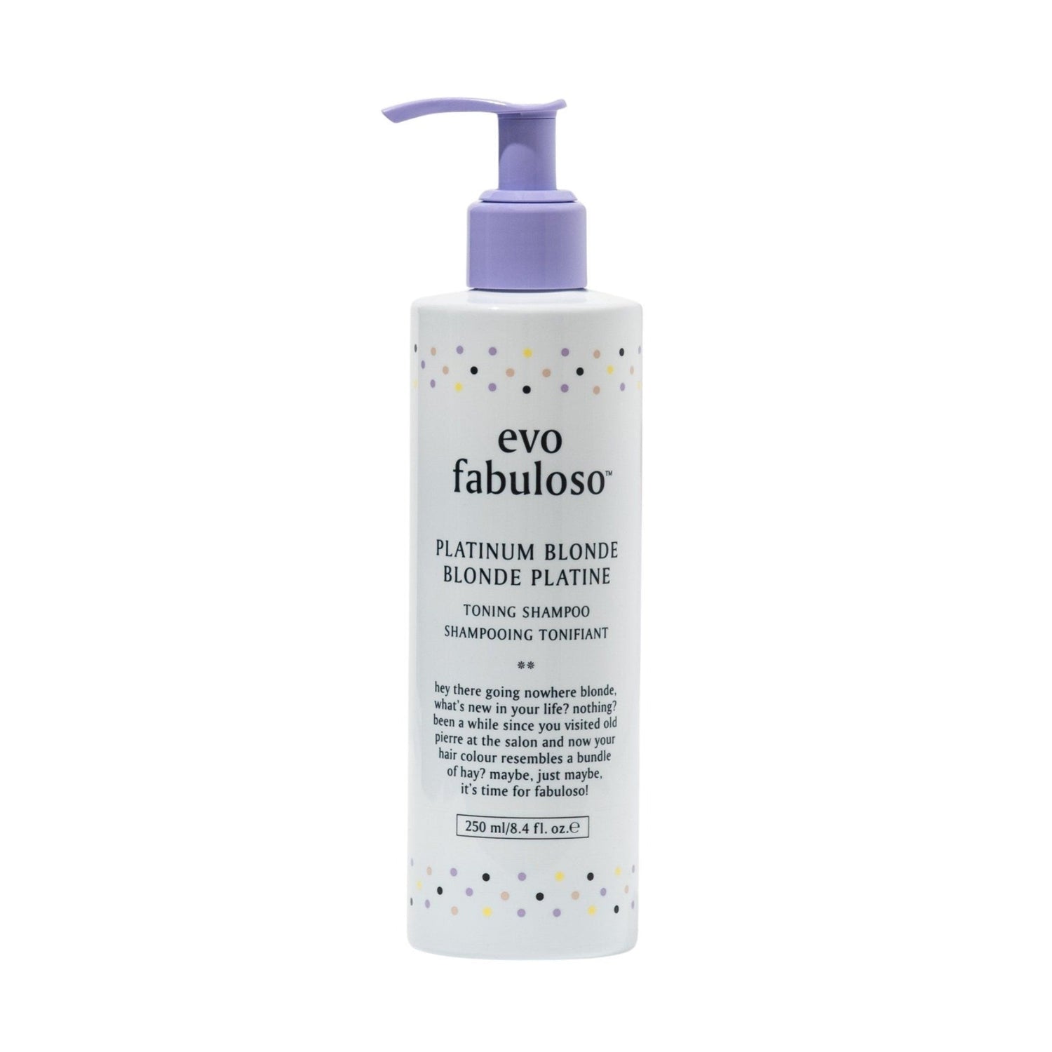 evo Fabuloso Platinum Blonde Toning Shampoo 250 ml