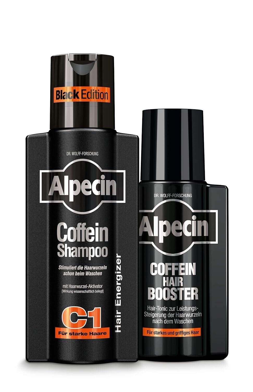 Alpecin Coffein Shampoo C1 Black Edition, 250 ml & Coffein Hair Booster, 200 ml