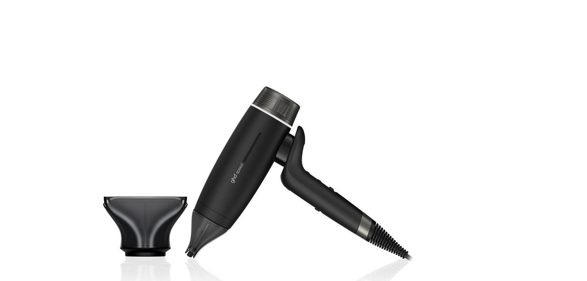 ghd speed Haartrockner Set Schwarz mit Wide Halo Smoothing Zentrierdüse