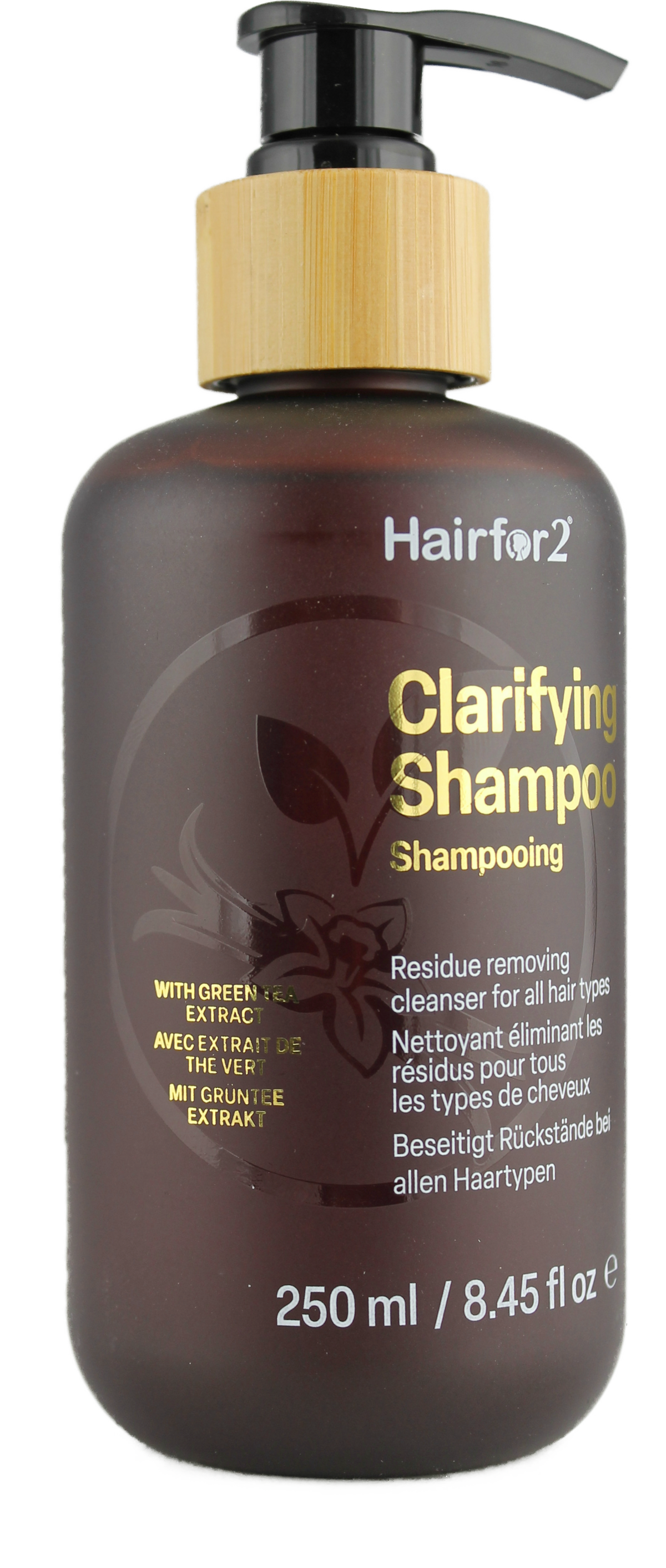 Hairfor2 Clarifying Shampoo mit Grüntee-Extrakt 250ml, Rückseite