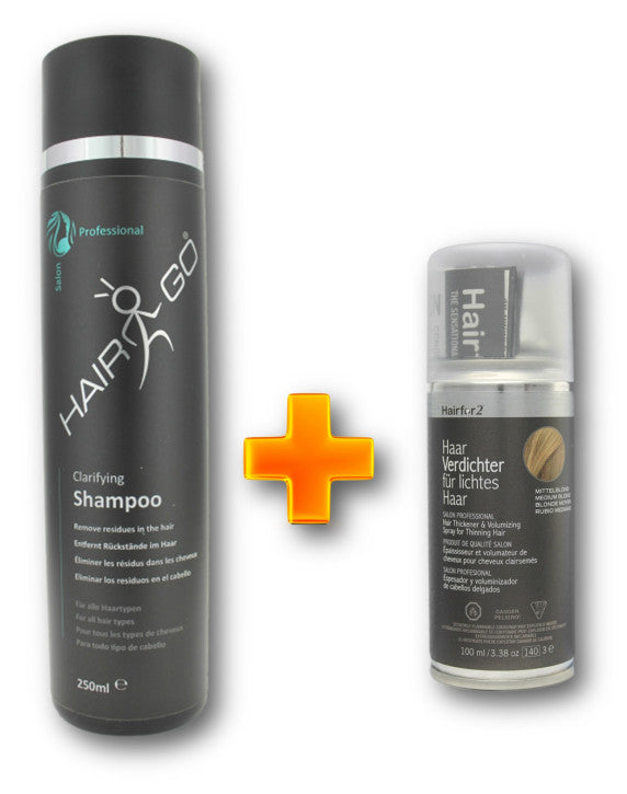 Hairfor2 100ml + HAIR GO Shampoo Sparset Mittelblond