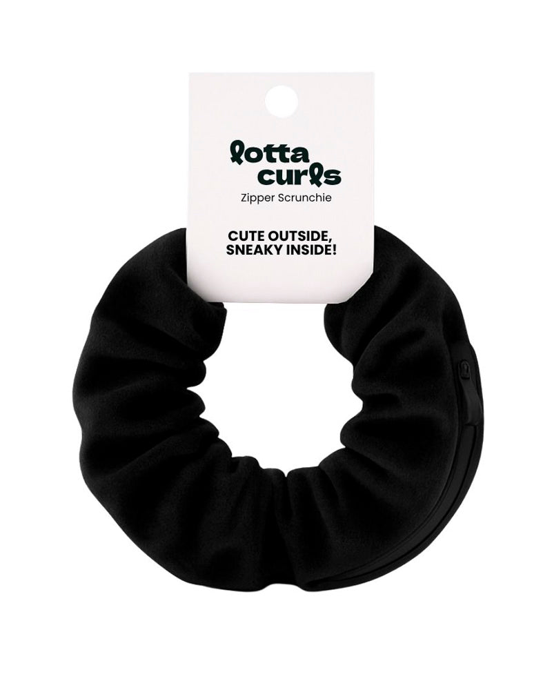 Zipper Scrunchie Black Lotta Curls Great Lengths