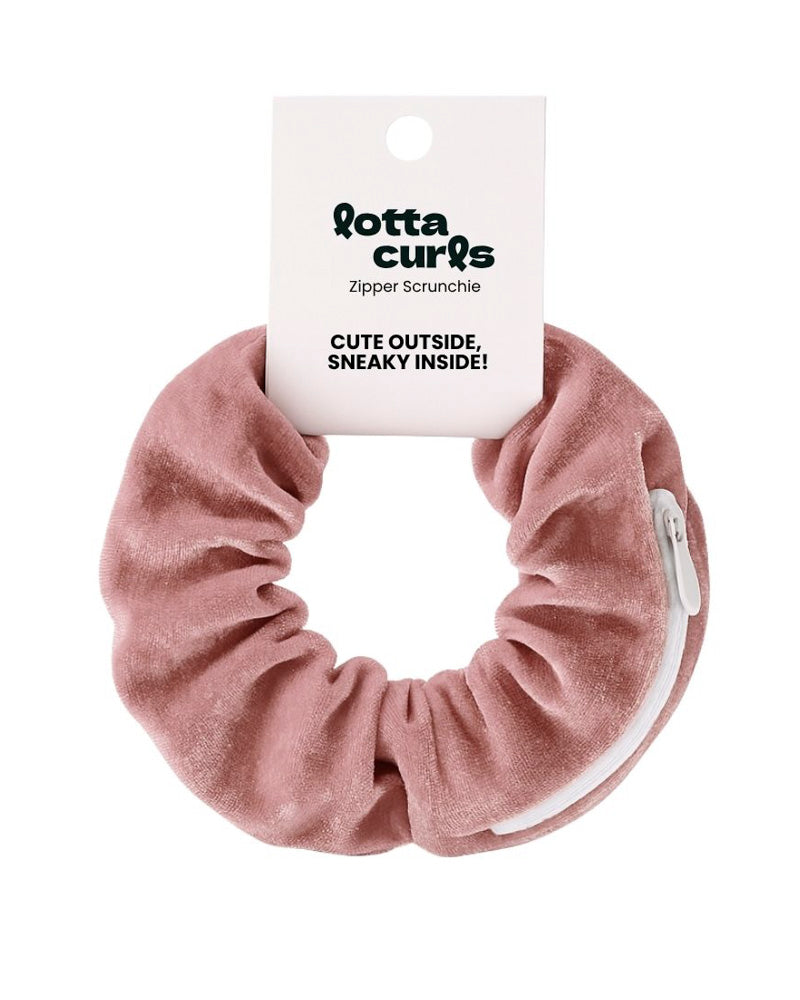 Zipper Scrunchie Blush Lotta Curls Great Lengths